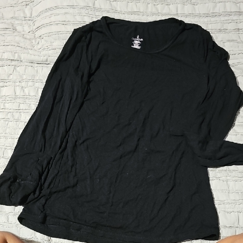 Cuddl Duds Classic Black Long Sleeve Top